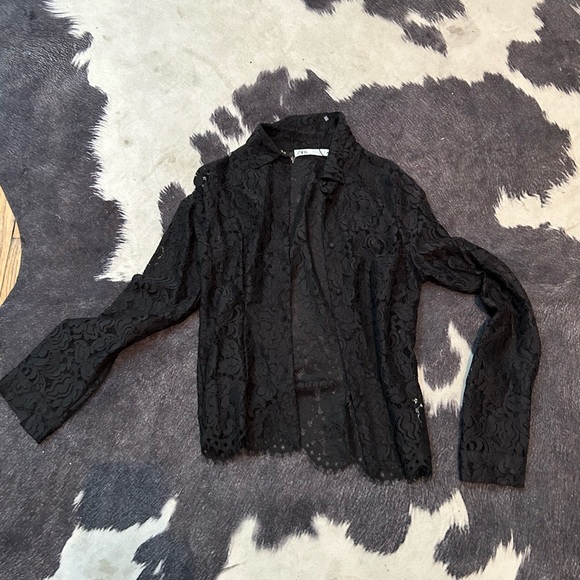 Zara tailored lace button down shirt - Picture 5 of 6
